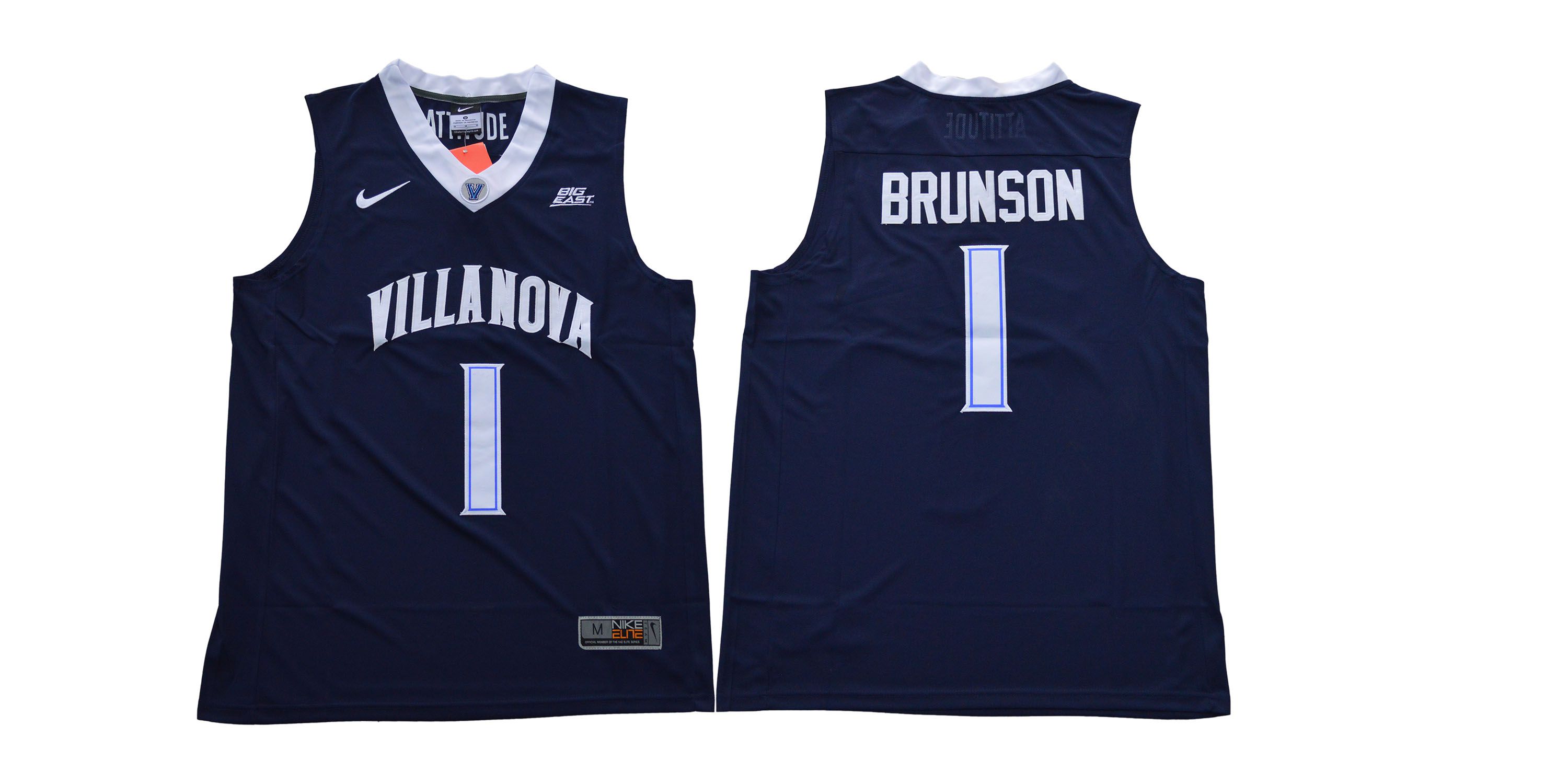 Men Villanova 1 Brunson Blue Nike NCAA Jerseys1